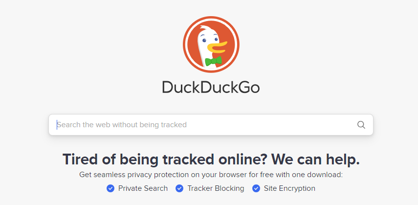 duckduckgo.com, search engine #6, screenshot, market share 0.74%
