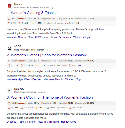 screenshot, google search, top results